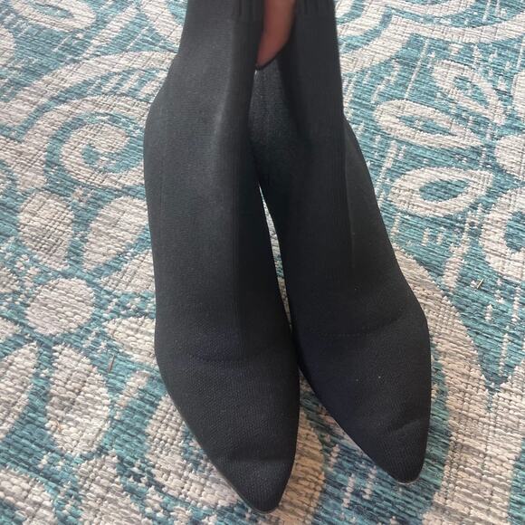 Aldo Women's Black Knit Pointed-Toe Ankle Boots with Block Heel - Size US 7.5‎ - Picture 3 of 12